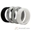 Picture of Silicone Wedding Flower Ring Set - Black-White by ROQ for Women - 4 x 8 mm Ring
