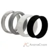 Picture of Silicone Wedding Flower Ring Set - Black-White by ROQ for Women - 4 x 10 mm Ring