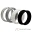 Picture of Silicone Wedding Flower Ring Set - Black-White by ROQ for Women - 4 x 10 mm Ring