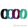 Picture of Silicone Wedding Flower Ring Set - MultiColor by ROQ for Women - 4 x 9 mm Ring