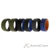 Picture of Silicone Wedding 2Layer Lines Ring Set - Green by ROQ for Men - 6 x 9 mm Ring