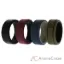 Picture of Silicone Wedding 2Layer Lines Ring Set - Bordo by ROQ for Men - 4 x 8 mm Ring