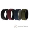 Picture of Silicone Wedding 2Layer Lines Ring Set - Bordo by ROQ for Men - 4 x 8 mm Ring