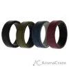 Picture of Silicone Wedding 2Layer Lines Ring Set - Bordo by ROQ for Men - 4 x 12 mm Ring