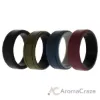Picture of Silicone Wedding 2Layer Lines Ring Set - Bordo by ROQ for Men - 4 x 12 mm Ring