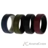 Picture of Silicone Wedding 2Layer Lines Ring Set - Bordo by ROQ for Men - 4 x 14 mm Ring