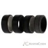 Picture of Silicone Wedding 2Layer Lines Ring Set - Black by ROQ for Men - 4 x 7 mm Ring