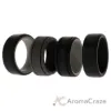 Picture of Silicone Wedding 2Layer Lines Ring Set - Black by ROQ for Men - 4 x 8 mm Ring