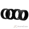 Picture of Silicone Wedding 2Layer Lines Ring Set - Black by ROQ for Men - 4 x 9 mm Ring
