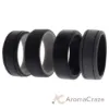 Picture of Silicone Wedding 2Layer Lines Ring Set - Black by ROQ for Men - 4 x 11 mm Ring
