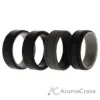 Picture of Silicone Wedding 2Layer Lines Ring Set - Black by ROQ for Men - 4 x 12 mm Ring