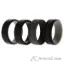 Picture of Silicone Wedding 2Layer Lines Ring Set - Black by ROQ for Men - 4 x 12 mm Ring