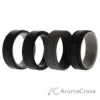Picture of Silicone Wedding 2Layer Lines Ring Set - Black by ROQ for Men - 4 x 12 mm Ring