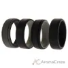 Picture of Silicone Wedding 2Layer Lines Ring Set - Black by ROQ for Men - 4 x 13 mm Ring