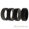 Picture of Silicone Wedding 2Layer Lines Ring Set - Black by ROQ for Men - 4 x 13 mm Ring