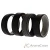 Picture of Silicone Wedding 2Layer Lines Ring Set - Black by ROQ for Men - 4 x 14 mm Ring