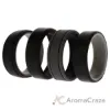 Picture of Silicone Wedding 2Layer Lines Ring Set - Black by ROQ for Men - 4 x 14 mm Ring