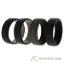 Picture of Silicone Wedding 2Layer Lines Ring Set - Black by ROQ for Men - 4 x 15 mm Ring