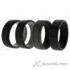 Picture of Silicone Wedding 2Layer Lines Ring Set - Black by ROQ for Men - 4 x 15 mm Ring