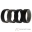 Picture of Silicone Wedding 2Layer Lines Ring Set - Black by ROQ for Men - 4 x 16 mm Ring
