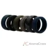Picture of Silicone Wedding 2Layer Beveled 8mm Ring Set - Black-Camo by ROQ for Men - 6 x 7 mm Ring