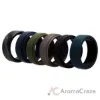 Picture of Silicone Wedding 2Layer Beveled 8mm Ring Set - Black-Camo by ROQ for Men - 6 x 9 mm Ring