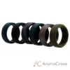Picture of Silicone Wedding 2Layer Beveled 8mm Ring Set - Black-Camo by ROQ for Men - 6 x 10 mm Ring