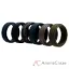 Picture of Silicone Wedding 2Layer Beveled 8mm Ring Set - Black-Camo by ROQ for Men - 6 x 10 mm Ring