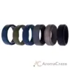 Picture of Silicone Wedding 2Layer Beveled 8mm Ring Set - Black-Camo by ROQ for Men - 6 x 11 mm Ring