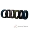 Picture of Silicone Wedding 2Layer Beveled 8mm Ring Set - Black-Camo by ROQ for Men - 6 x 12 mm Ring