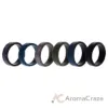Picture of Silicone Wedding 2Layer Beveled 8mm Ring Set - Black-Camo by ROQ for Men - 6 x 13 mm Ring
