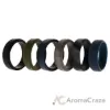 Picture of Silicone Wedding 2Layer Beveled 8mm Ring Set - Black-Camo by ROQ for Men - 6 x 14 mm Ring