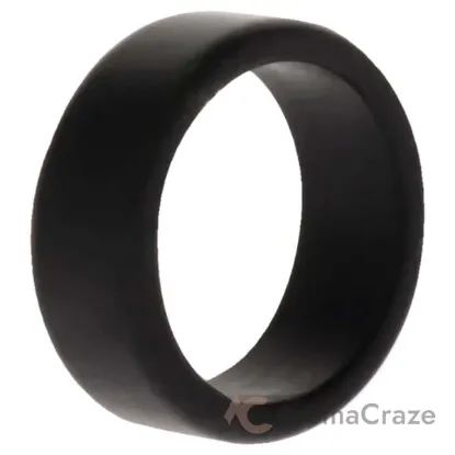 Picture of Silicone Wedding 2Layer Beveled 8mm Ring - Black by ROQ for Men - 8 mm Ring
