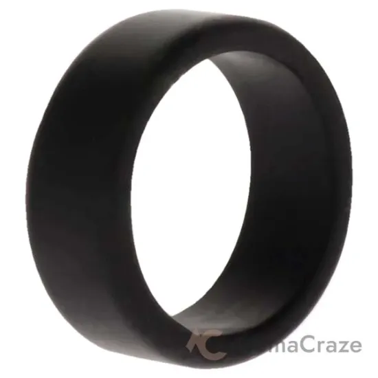 Picture of Silicone Wedding 2Layer Beveled 8mm Ring - Black by ROQ for Men - 8 mm Ring