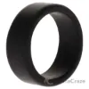 Picture of Silicone Wedding 2Layer Beveled 8mm Ring - Black by ROQ for Men - 8 mm Ring