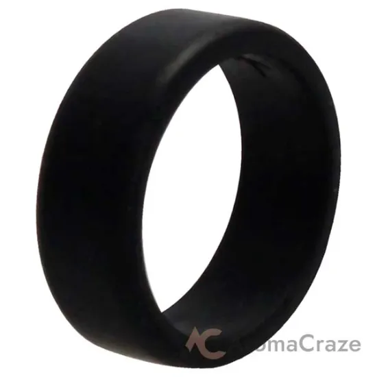 Picture of Silicone Wedding 2Layer Beveled 8mm Ring - Black by ROQ for Men - 10 mm Ring