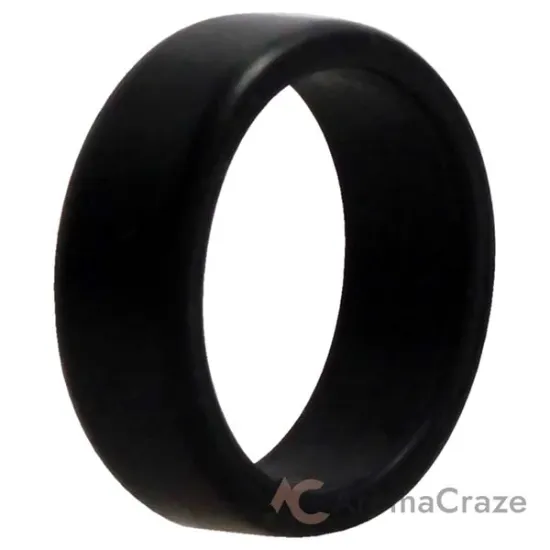 Picture of Silicone Wedding 2Layer Beveled 8mm Ring - Black by ROQ for Men - 11 mm Ring