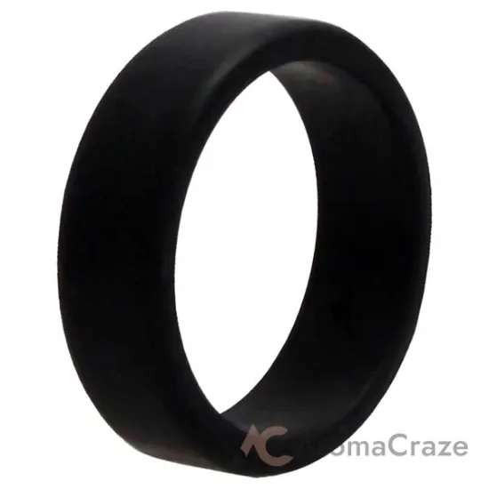 Picture of Silicone Wedding 2Layer Beveled 8mm Ring - Black by ROQ for Men - 13 mm Ring