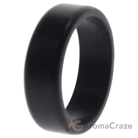 Picture of Silicone Wedding 2Layer Beveled 8mm Ring - Black by ROQ for Men - 14 mm Ring