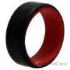 Picture of Silicone Wedding 2Layer Beveled 8mm Ring - Red-Black by ROQ for Men - 8 mm Ring
