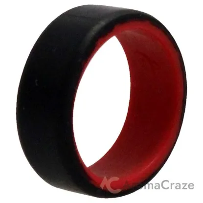 Picture of Silicone Wedding 2Layer Beveled 8mm Ring - Red-Black by ROQ for Men - 8 mm Ring