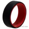 Picture of Silicone Wedding 2Layer Beveled 8mm Ring - Red-Black by ROQ for Men - 9 mm Ring