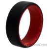 Picture of Silicone Wedding 2Layer Beveled 8mm Ring - Red-Black by ROQ for Men - 10 mm Ring