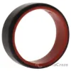 Picture of Silicone Wedding 2Layer Beveled 8mm Ring - Red-Black by ROQ for Men - 11 mm Ring