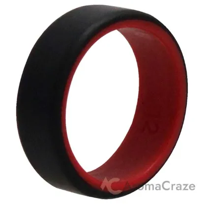 Picture of Silicone Wedding 2Layer Beveled 8mm Ring - Red-Black by ROQ for Men - 12 mm Ring