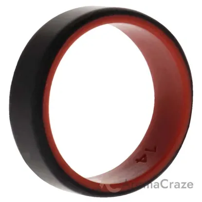 Picture of Silicone Wedding 2Layer Beveled 8mm Ring - Red-Black by ROQ for Men - 14 mm Ring