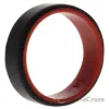 Picture of Silicone Wedding 2Layer Beveled 8mm Ring - Red-Black by ROQ for Men - 14 mm Ring