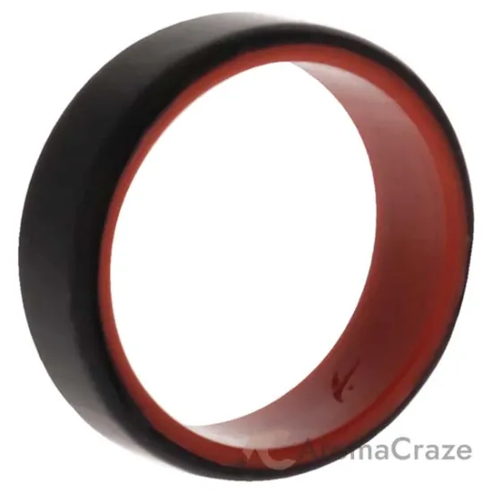 Picture of Silicone Wedding 2Layer Beveled 8mm Ring - Red-Black by ROQ for Men - 15 mm Ring
