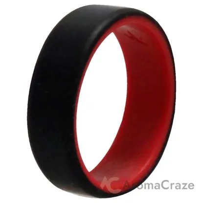 Picture of Silicone Wedding 2Layer Beveled 8mm Ring - Red-Black by ROQ for Men - 16 mm Ring