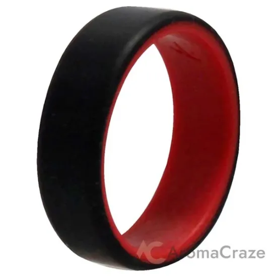 Picture of Silicone Wedding 2Layer Beveled 8mm Ring - Red-Black by ROQ for Men - 16 mm Ring
